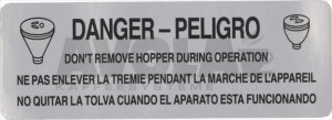 CAUTION-HOPPER LABEL