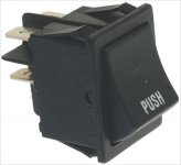 2-POLES BLACK PUSH-BUTTON 16A 250V