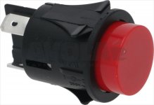 RED BIPOLAR PUSH BUTTON 16A 250V