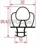SNAP-IN GASKET - BAR 2500 mm