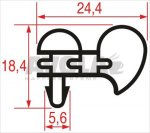 SNAP-IN DOOR GASKET - BAR 2000 mm