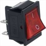RED BIPOLAR SWITCH 16A 250V
