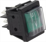 GREEN BIPOLAR PUSH-BUTTON 16A 250V