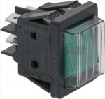 GREEN MOMENTARY SWITCH 250V 16A