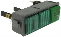 SWITCH BLOCK W/ 1 GREEN MONOPOLAR SWITCH