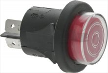 RED SINGLE-POLE PUSH-BUTTON 16A 250V