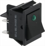 BLACK BIPOLAR SWITCH 16A 250V