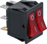 RED DOUBLE SWITCH 16A 250V