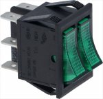 GREEN DOUBLE SWITCH 16A 250V