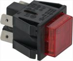 RED BIPOLAR PUSH BUTTON 16A 250V