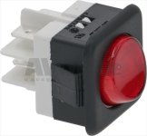 RED BIPOLAR SWITCH 16A 250V