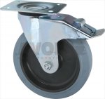 PLATE SWIVELLING WHEEL WITH BRAKE