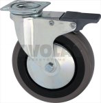 PLATE SWIVELLING WHEEL WITH BRAKE