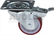 PLATE SWIVELLING WHEEL WITH BRAKE