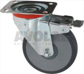 PLATE SWIVELLING WHEEL WITH BRAKE