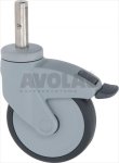 PIN SWIVELLING WHEEL WITH BRAKE