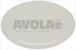 WHITE OVAL CERAMIC BADGE