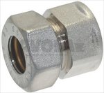 CHROME-PLATED BRASS COUPLING 1/2