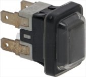 BLACK BIPOLAR PUSH-BUTTON 10A 250V