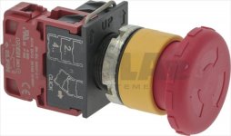 RED PUSH-BUTTON WITH BLOCK 10A 600V