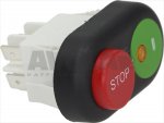 PUSH-BUTT.PANEL 2 BUTT. STOP-I GREEN-RED