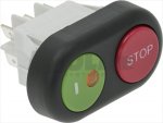 PUSH-BUTT.PANEL 2 BUTT. I-STOP GREEN-RED