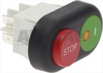 PUSH-BUTT.PANEL 2 BUTT. I-STOP GREEN-RED