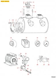 RK3301 	KESSEL UND MOTOR BASIC-SINGLE Explosionszeichnung