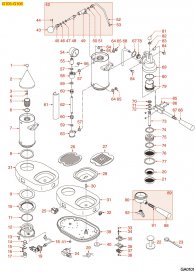 GAGGIA KAFFEEMASCHINE MOD. G105-G106 Explosionszeichnung