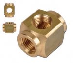 Kreuz Verteilerblock - Messing -  4 x G 1/4 