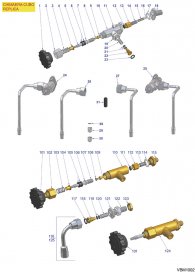 VIBIEMME CHIMAERA CUBO REPLICA - WASSER-DAMPFHÄHNE Explosionszeichnung