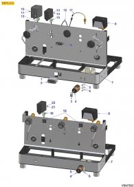 VIBIEMME - ELEKTRISCHE TEILE REPLICA MANUELLE VERSION Explosionszeichnung