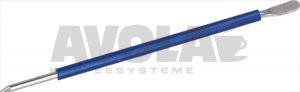 STAINLESS STEEL MILK PEN WITH BLUE GRIP