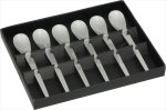 SET OF 6 S/STEEL CAPPUCCINO SPOONS