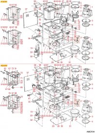 ANIMO - FILTERKAFFEE A100W-A200W Explosionszeichnung ANIMO - FILTERKAFFEE A100W-A200W Explosionszeichnung