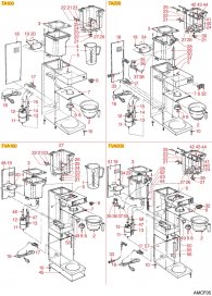 ANIMO - FILTERKAFFEE TA100-TA200-TVA100-TVA200 Explosionszeichnung ANIMO - FILTERKAFFEE TA100-TA200-TVA100-TVA200 Explosionszeichnung