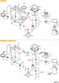 ANIMO - FILTERKAFFEE EXCELSO-EXCELSOT-EXCELSOTP Explosionszeichnung ANIMO - FILTERKAFFEE EXCELSO-EXCELSOT-EXCELSOTP Explosionszeichnung