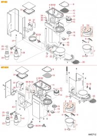 ANIMO - FILTERKAFFEE MT100-MT100V Explosionszeichnung ANIMO - FILTERKAFFEE MT100-MT100V Explosionszeichnung