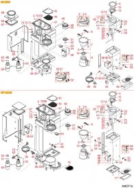 ANIMO - FILTERKAFFEE M100W-MT100W Explosionszeichnung ANIMO - FILTERKAFFEE M100W-MT100W Explosionszeichnung
