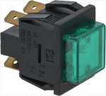 SINGLE POLE PUSH-BUTTON GREEN 16A 250V