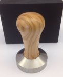 Tamper 58,5mm Edelstahl mit Olivenholzgriff