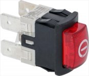 Schalter 2-polig rot 16A 250V