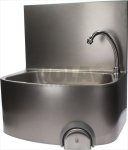 HANDWASCHBECKEN KNIESTEUER. SPRITZSCHUTZ