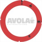 SCHEIBE SELBSTKL. ROT M/ZÜNDFLAMMENSYM.