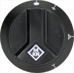 DREHKNOPF SCHWARZ ø 66 mm M/SIEBDRUCK