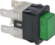 SCHALTER 2-POLIG GRÜN 16A 250V