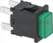 SCHALTER 2-POLIG GRÛN 10(4)A 250V