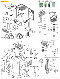 DELONGHI Espressomaschine Maschine MOD. ESAM3200.S Explosionszeichnung