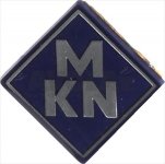 Klebeschild MKN-Raute   20 mm  blau