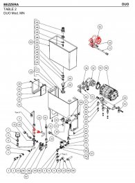 Bezzera Duo MN Tank Pumpe Kaltwasserbereich Explosionszeichnung